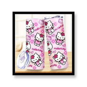 1pc, Sanrio Hello Kitty Tumbler With Lid And Straw